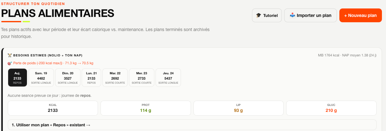 Plans alimentaires Nutriocus